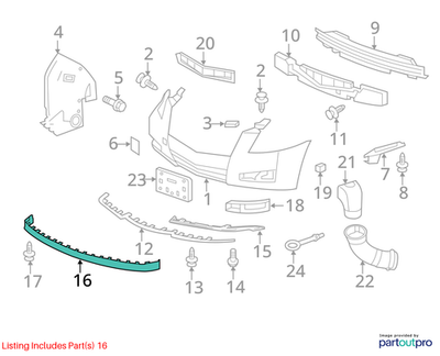 Cadillac 08-14 CTS Front Bumper Fascia Lower Deflector 15272090
