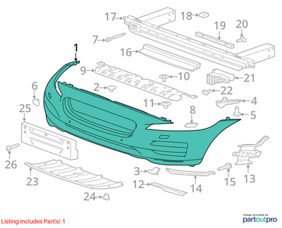 2018 Jaguar F‑Pace Front Bumper Cover Used OEM T4A5644LML
