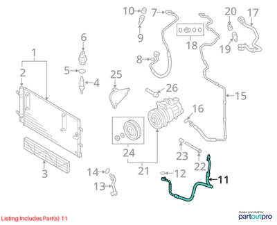 Audi Q5 A/C Refrigerant Discharge Hose 2.0L TFSI Automatic 8R0260701AA