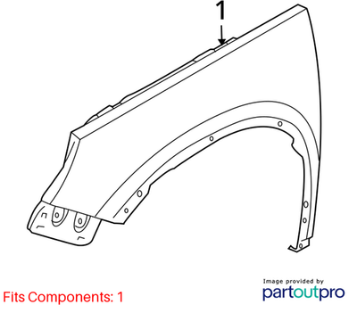 2017 Volkswagen Tiguan Front Wing Right Passenger Side Used OEM 5N0821106A