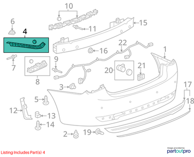 2010 Chevrolet Cruze Rear Bumper Fascia Guide Used OEM 94833089
