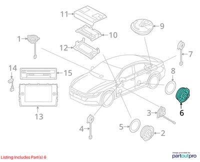 Volkswagen 2009-2017 Volkswagen Tiguan Speaker Rear 3C0035453B