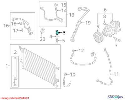 Audi A/C Refrigerant Pressure Sensor 4H0959126C
