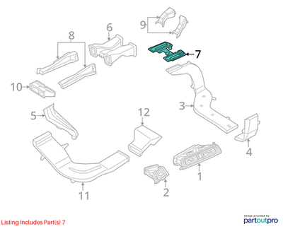 2013 BMW 520i F10 Instrument Panel Air Duct Adapter Plate Used OEM 51169206796