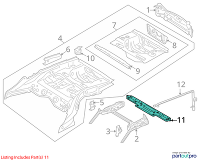 2013 BMW 520i F10 Rear Member Connecting Tunnel Used OEM 51617203076