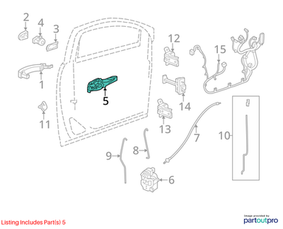 2010 Chevrolet Cruze Front Side Door Outside Handle Bracket Left Used 13576845
