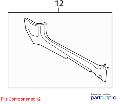 2010-2012 Mini Cooper Front Right Lower Lateral Trim Panel USED OEM 51432753362
