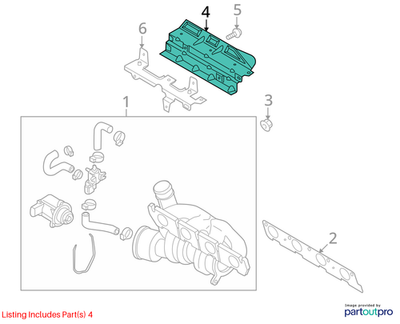 Volkswagen Turbocharger Mount Heat Shield 06H129597K