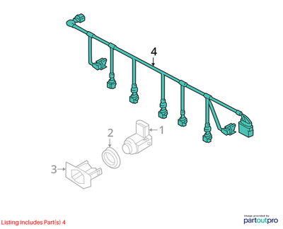 Volkswagen 2011-2014 Touareg Parking Aid System Wiring Harness 7P6971095M