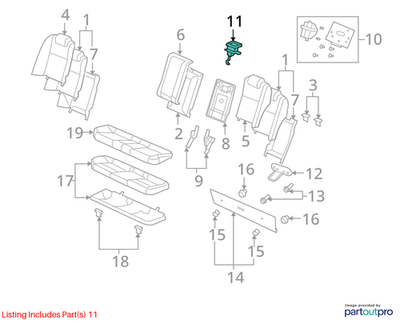 2009 Chevrolet Lumina S Rear Seat Release/Folding Actuator Used OEM 92197809