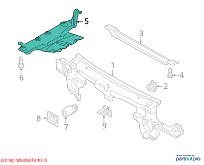 Volkswagen 2011-2017 Touareg Radiator Support Splash Shield 7P0825285