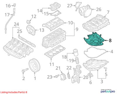 Volkswagen Engine Oil Pan Baffle 06K103138P