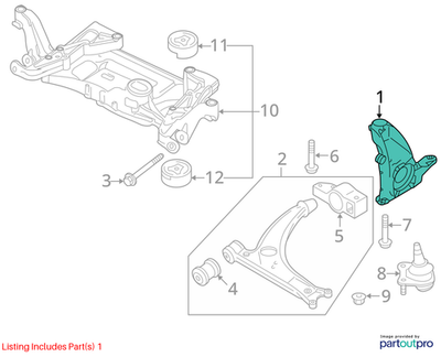 Volkswagen 2009-2017 Volkswagen CC Steering Knuckle 3C0407253F