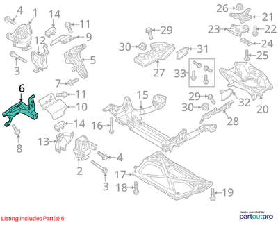 2014 Audi A6 Upper Engine Mount Bracket OEM 4G0199307H