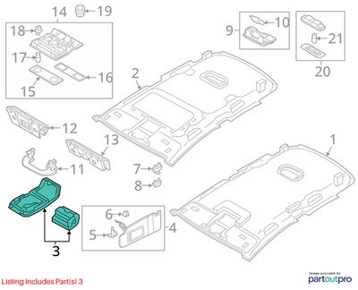 Volkswagen 15-22 Volkswagen Jetta Overhead Console 561868837A82V