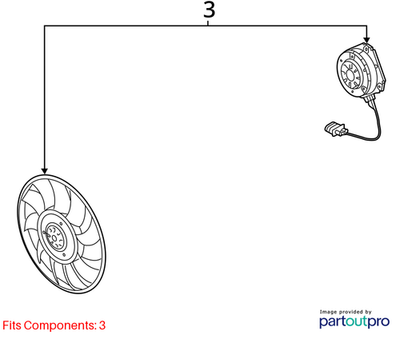 2012–2018 Audi A6 Quattro Engine Cooling Fan Motor Used OEM 4H0959455AE