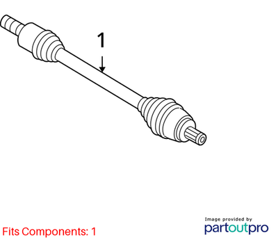 Volkswagen 09-10 Volkswagen CC Cv Axle Assembly 1K0407272EN