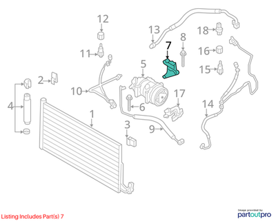 2007–2015 Mini Cooper A/C Compressor Mount Bracket OEM 64557580781