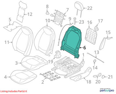 2011–2015 Mini Cooper Left Front Seat Back Frame Used OEM 52107268885