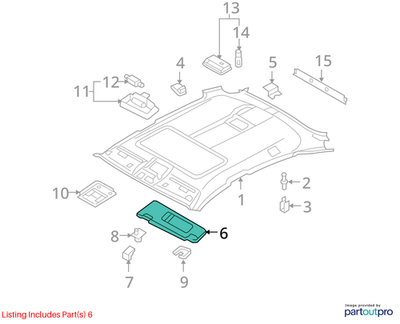 BMW 2007-2013 X5 Sun Visor With Make-Up Lamp 51167278573