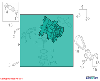 Audi 2010-2016 A4 Engine Water Pump 06H121026ED