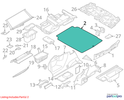 2011–2016 BMW 520i Luggage Compartment Floor Carpet USED OEM 51477222131