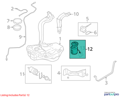 2011–2015 VW Jetta In­tank Fuel Pump & Sender Assembly Used OEM 1K0919051DA