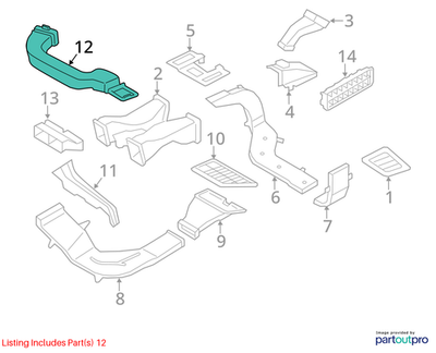 2011–2016 BMW 5 Series Cold Air Duct Left Used OEM 64229112137