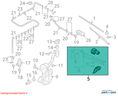Volkswagen 2012-2020 Volkswagen Passat Wiper Motor 561955023C