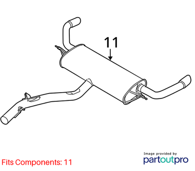 BMW 2007-2010 BMW X5 Muffler With Tailpipe 18307584358