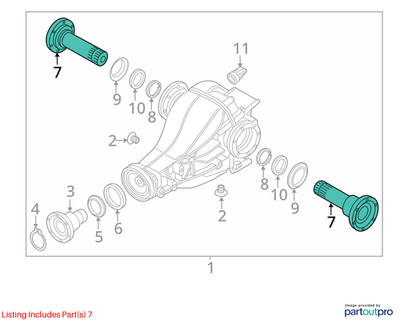 2008–2018 Audi A6 Rear Drive Axle Shaft Used OEM 0AR525356D