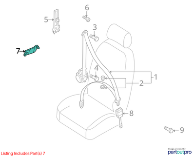 2010-2012 AUDI A4 RIGHT FRONT SEAT BELT GUIDE USED OEM 8K0857782