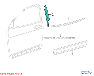 Jeep 2014-2023 Cherokee B Pillar Applique Right 68102562AC