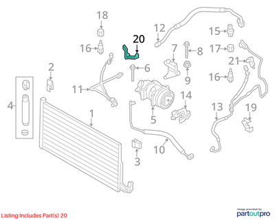 2007–2015 Mini Cooper A/C Suction Line Bracket OEM 64502752623