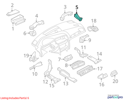2010-2012 AUDI A4 AIR GUIDE RIGHT SIDE USED OEM 8T1819726A