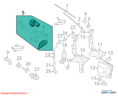 Volkswagen 2009-2012 Volkswagen CC Windshield Wiper Linkage 3C8955023F