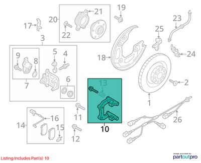 Audi 2009-2018 A6 Disc Brake Caliper Bracket 8K0615425