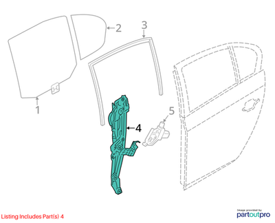 2011–2016 BMW 520i Rear Left Window Lifter Without Motor USED OEM 51357182613