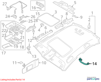 Audi 2016-2018 A7 Interior Grab Bar 8K0857607B4PK