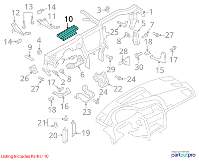 2012  Audi  A4 Centre Dashboard Air Vent Housing Used OEM 8K1858431A