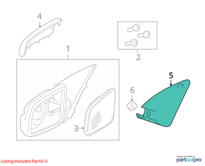 2009 Chevrolet Lumina S Right Door Mirror Inner Applique Used OEM 92190873