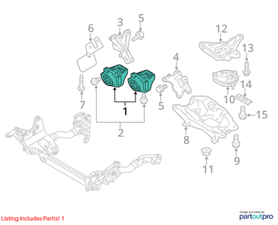 Audi 2009-2012 Audi A4 Engine Mount 8R0198381B