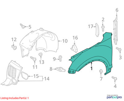 Volkswagen Fender Front 7P6821105E