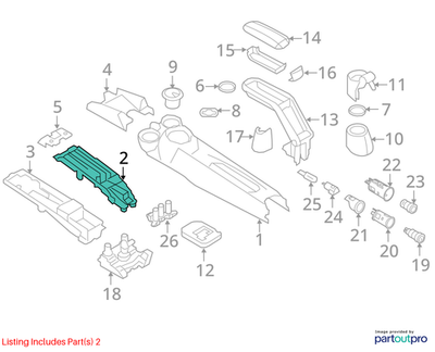 2010-2012 Mini Cooper Rear Handbrake Console Bracket USED OEM 51162752947