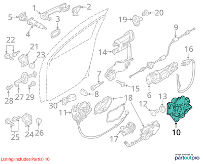 2011 Porsche Panamera S Front Left Door Latch Assembly Used OEM 9A783721502