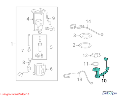 2009 Chevrolet Lumina S Fuel Level Sender Unit Used OEM 92159798