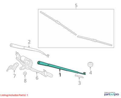 2011–2016 BMW 520i Front Right Wiper Arm Used OEM 61617203156