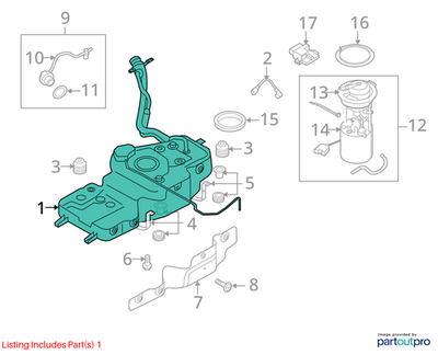 2013 Audi Q5 Fuel Tank Assembly Used OEM 8R0201060AP