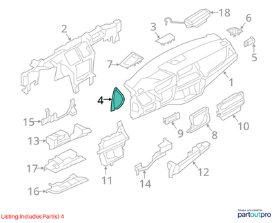 2012 BMW X6 Right Lateral Trim Panel Used OEM 51456972422