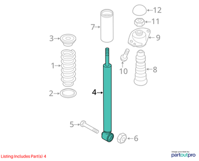 2011–2015 VW Jetta Rear Shock Absorber Used OEM 5C0513025H